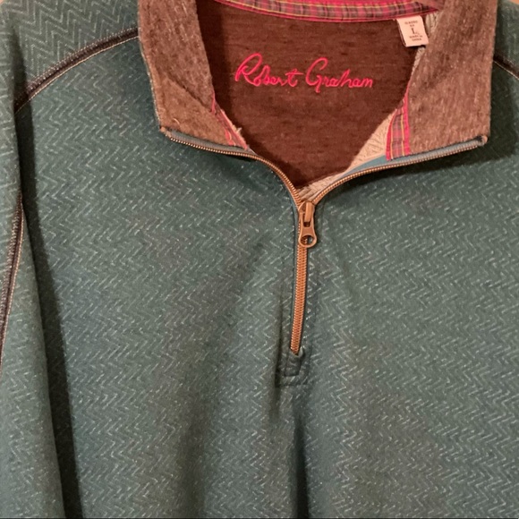 LIKE NEW Robert Graham Teal Zip Up - Picture 4 of 4